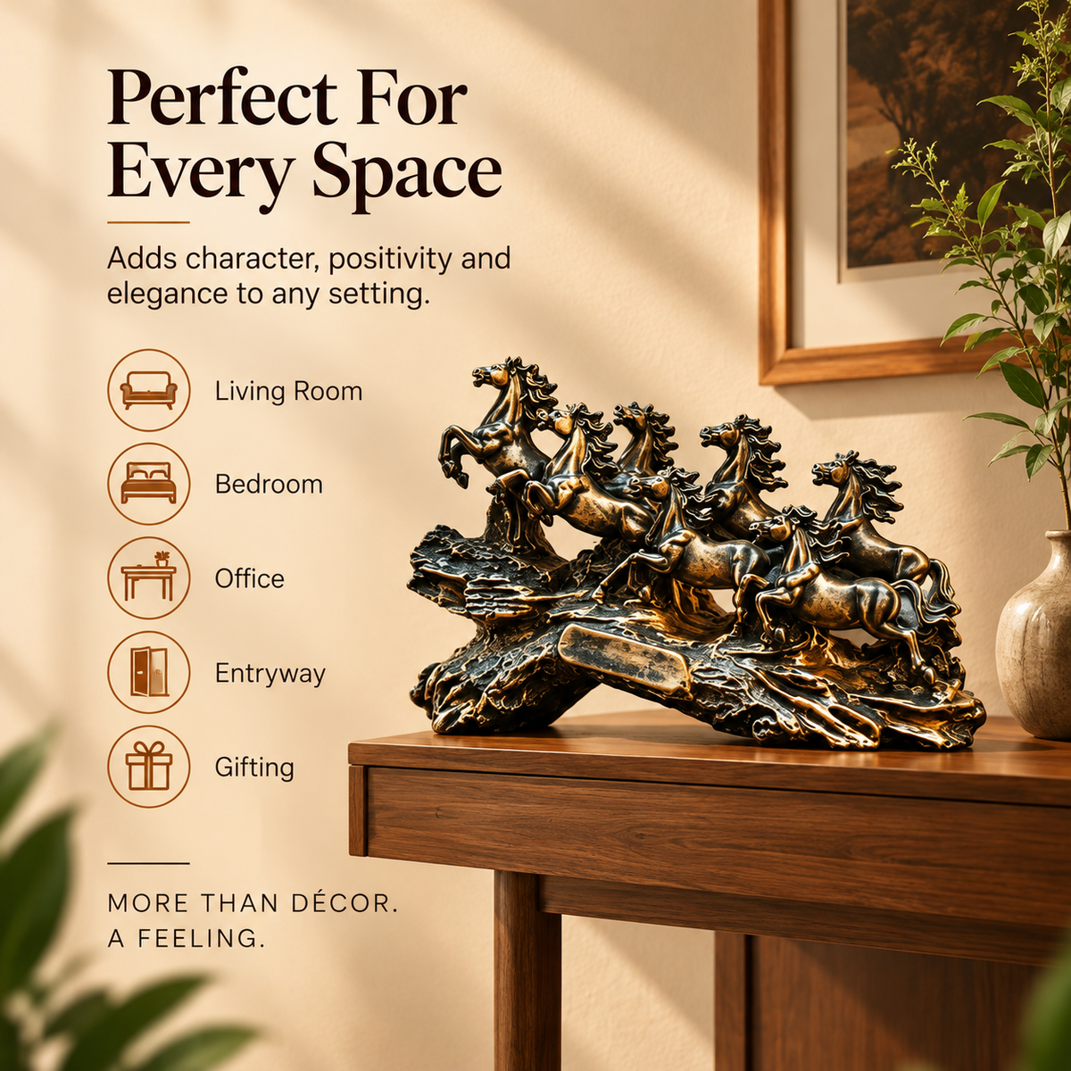 Seven Horses Antique Finish Table Décor – Symbol of Strength & Progress