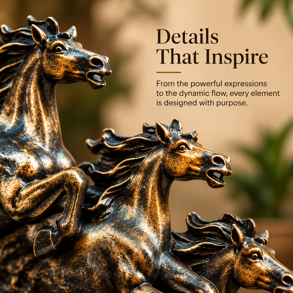 Seven Horses Antique Finish Table Décor – Symbol of Strength & Progress