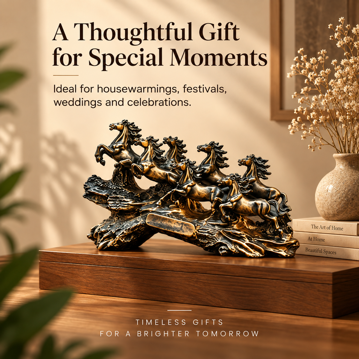Seven Horses Antique Finish Table Décor – Symbol of Strength & Progress