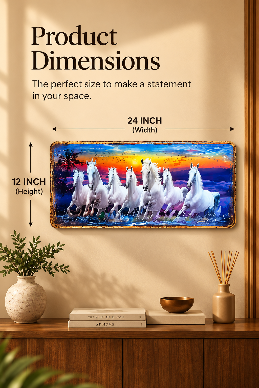Seven Horses Sunset Wall Art – Symbol of Success & Positivity