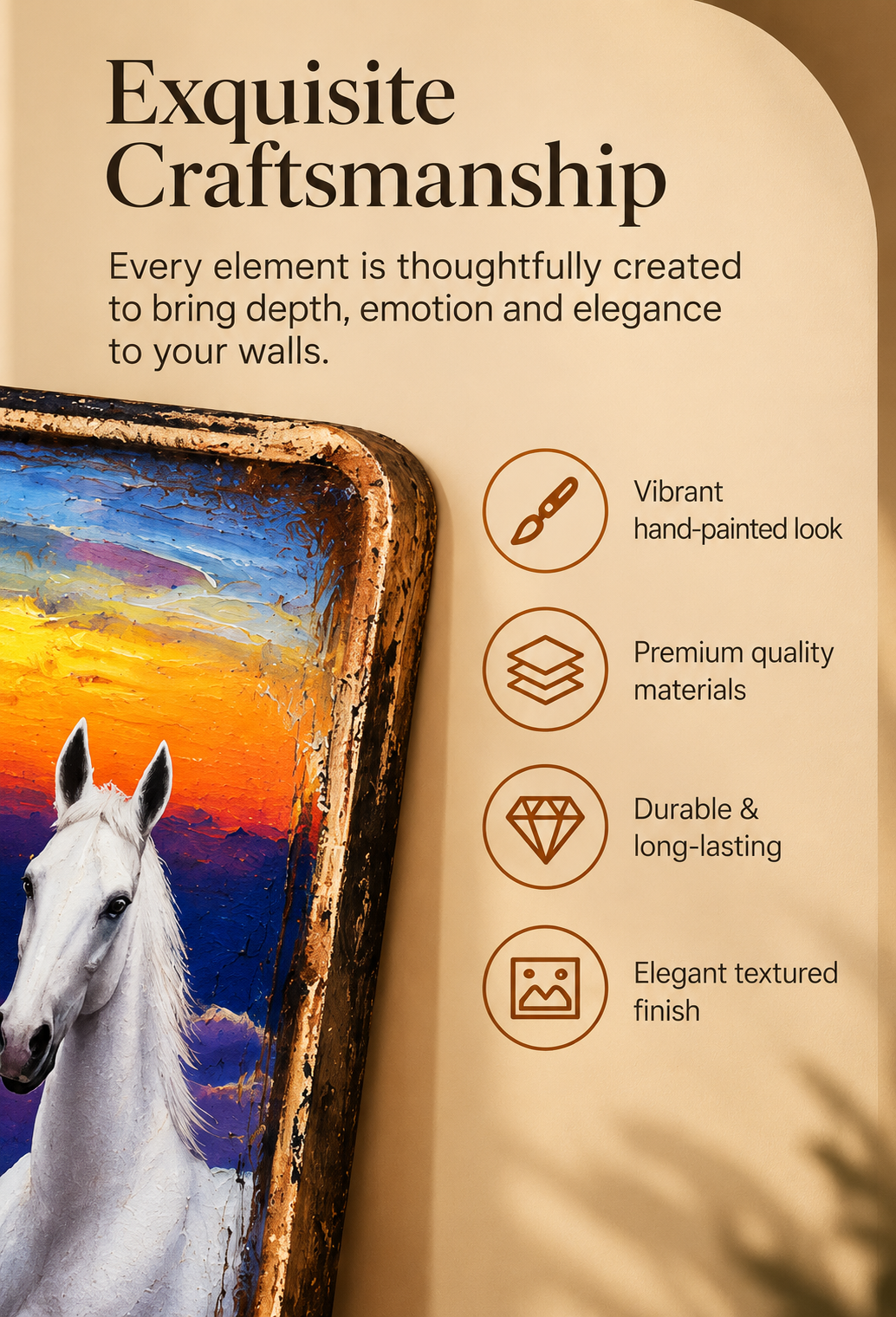 Seven Horses Sunset Wall Art – Symbol of Success & Positivity