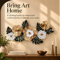 Botanical Bloom Metal Wall Décor – Gold, Ivory & Emerald