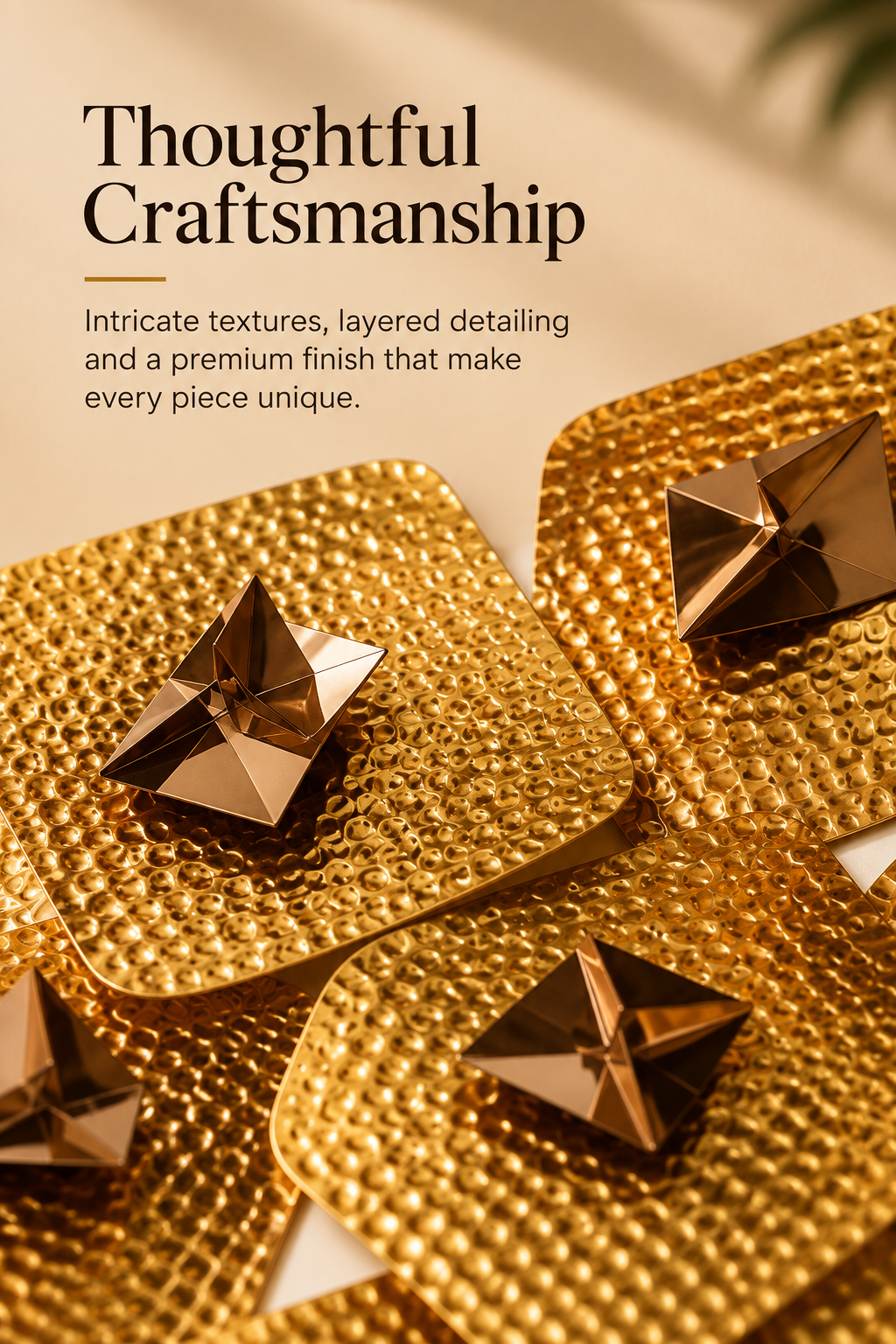 Aurelia Golden Geometric Metal Wall Décor