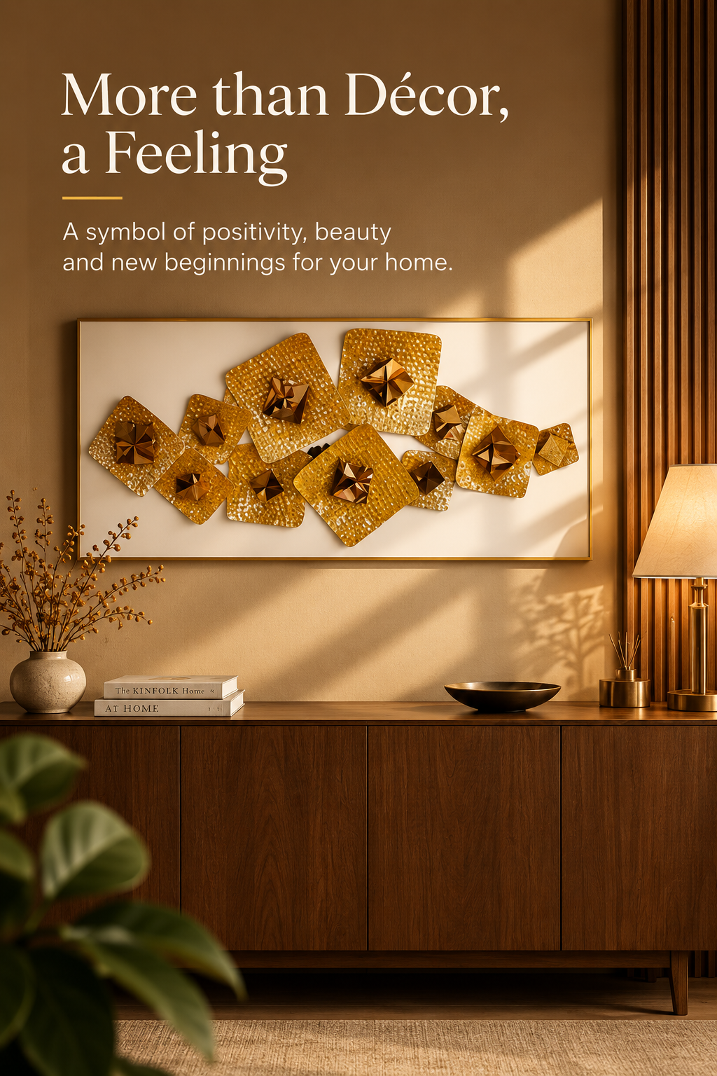 Aurelia Golden Geometric Metal Wall Décor