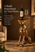Regal Leopard Gold Accent Table Sculpture