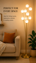 Modern 9-Light Gold Globe Floor Lamp – Contemporary LED Standing Lamp