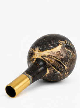 Luxury Black & Gold Marble Decorative Vase – Modern Ceramic Flower Vase