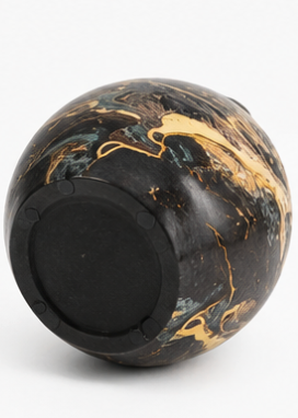 Luxury Black & Gold Marble Decorative Vase – Modern Ceramic Flower Vase