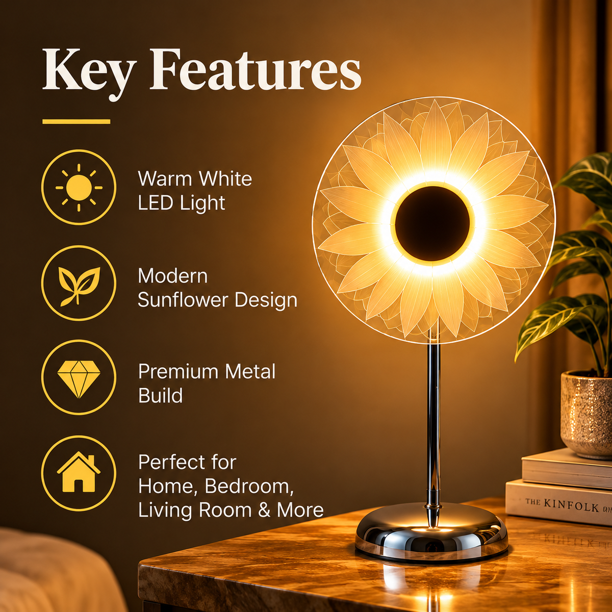 Sunflower Glow Decorative LED Table Lamp