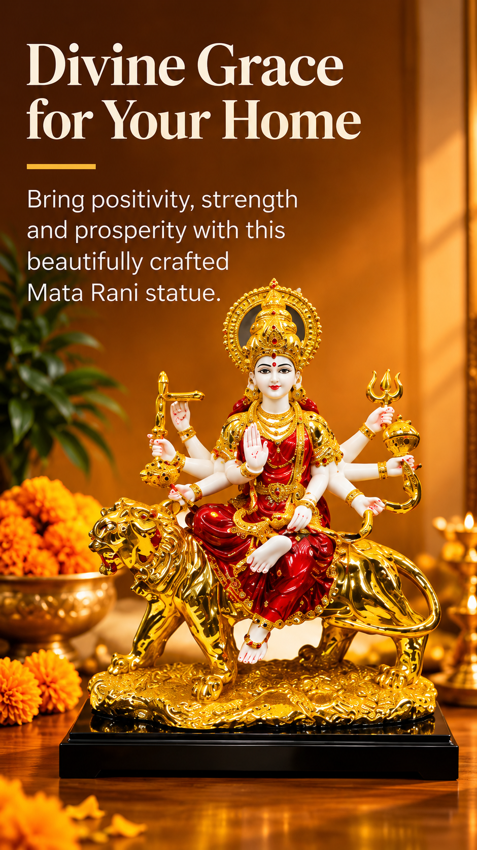 Divine Grace Mata Rani Idol with Lion