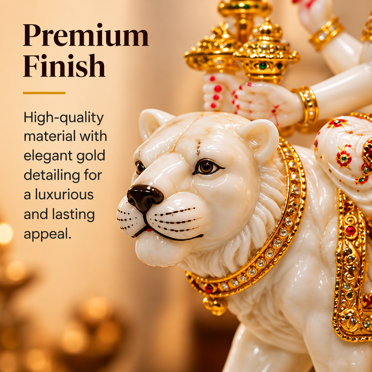 Mata Rani on White Tiger Idol – White & Gold