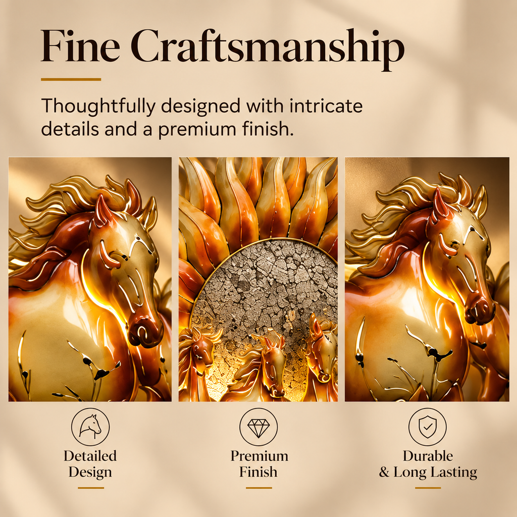 Seven Horses Sunburst Wall Décor