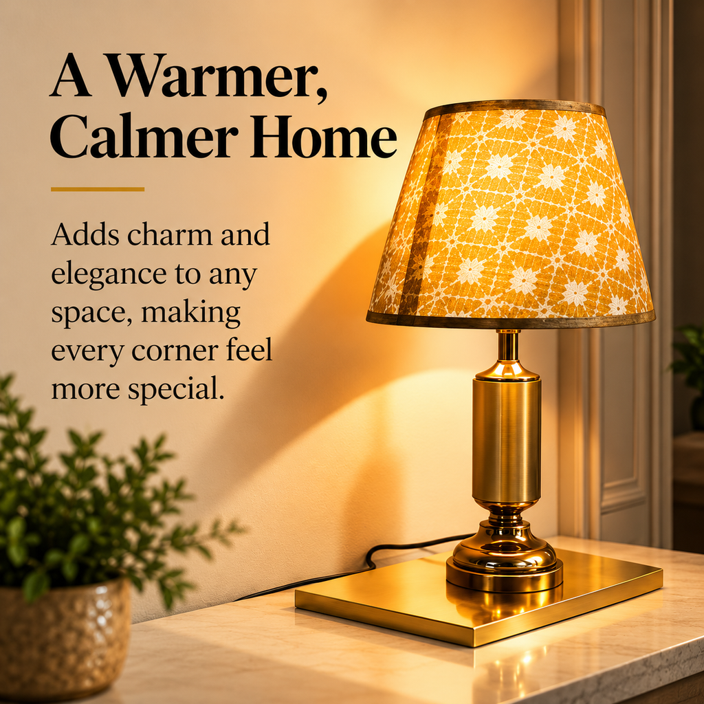 Golden Aura Patterned Table Lamp