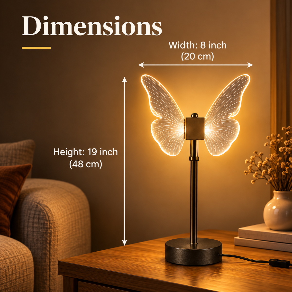 Butterfly Glow LED Table Lamp – Warm White