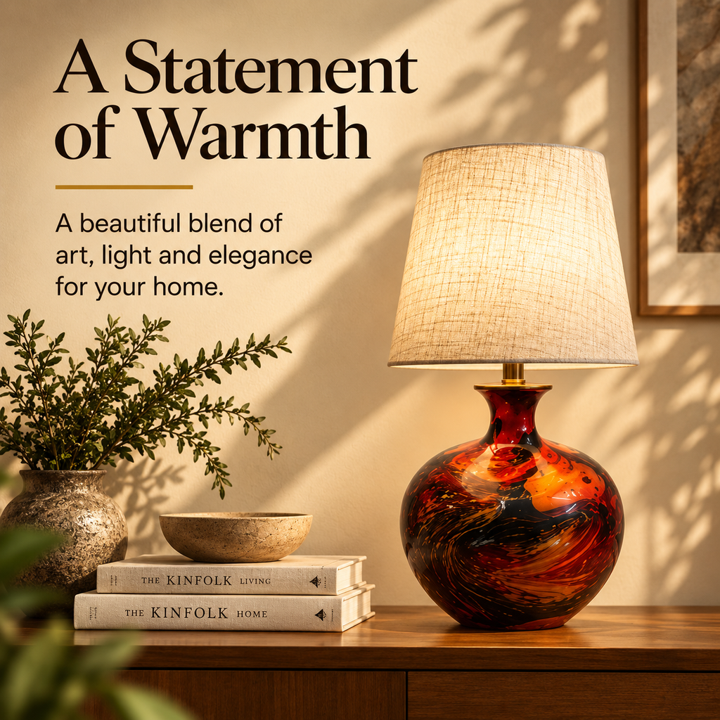 Ember Swirl Statement Table Lamp