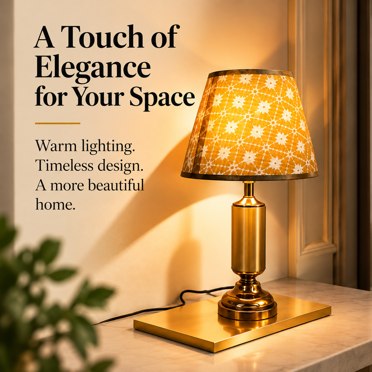 Golden Aura Patterned Table Lamp