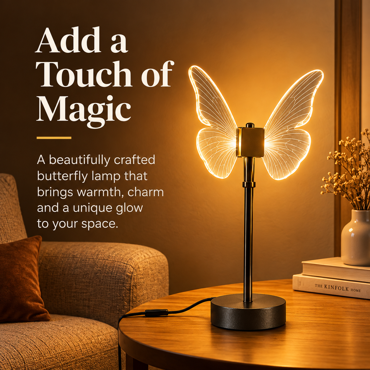 Butterfly Glow LED Table Lamp – Warm White