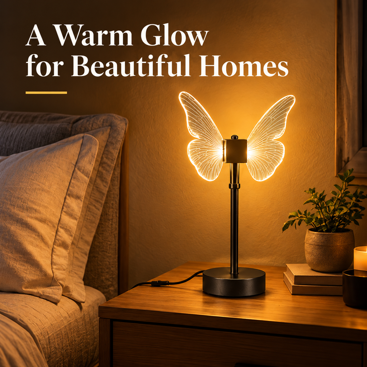 Butterfly Glow LED Table Lamp – Warm White