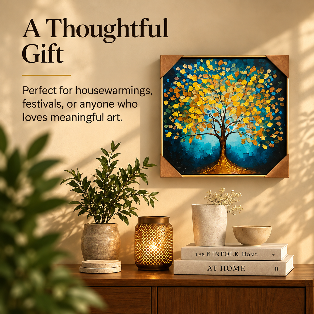 Golden Tree of Life Framed Wall Art